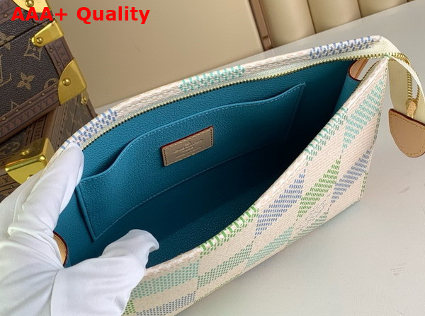 Louis Vuitton Toilet Pouch in Pistachio Damier Coated Canvas Replica