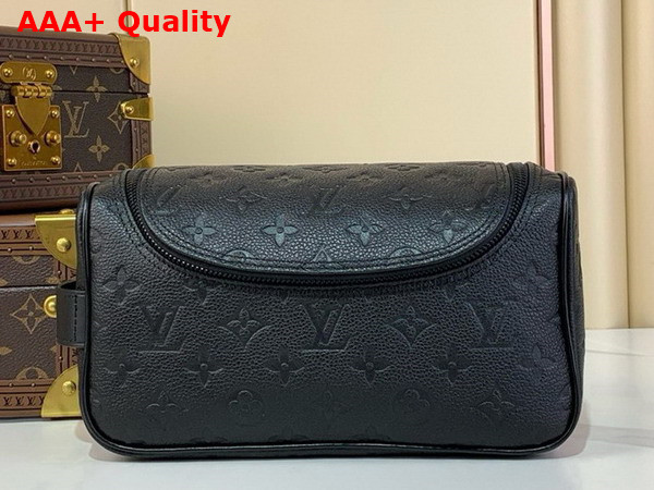 Louis Vuitton Toiletry Bag in Black Taurillon Monogram Embossed Cowhide Leather Replica