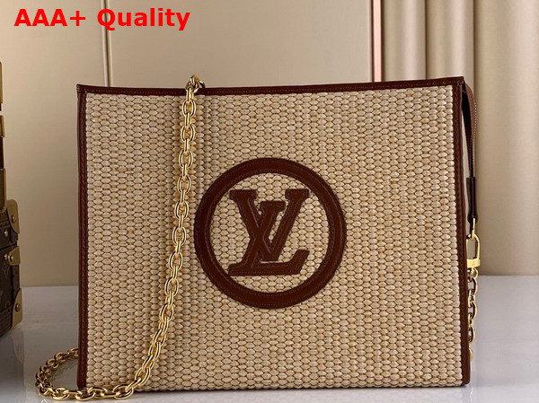 Louis Vuitton Toiletry Pouch On Chain Caramel Brown Raffia Replica