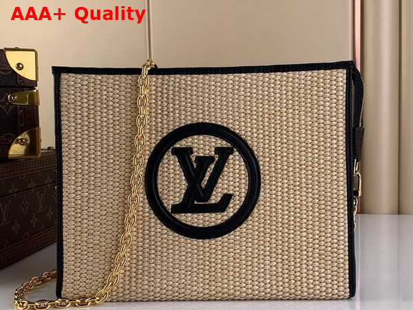 Louis Vuitton Toiletry Pouch On Chain Natural Black Raffia M81366 Replica