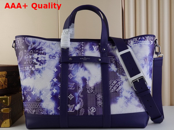 Louis Vuitton Tote Journey Carryall Bag Blue Monogram Bandana Motif M20553 Replica