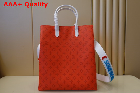 Louis Vuitton Tourist vs Purist Horizon Tote Red Monogram Canvas and White Calf Leather Replica