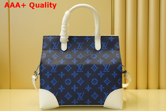 Louis Vuitton Tourist vs Purist Tote Blue Monogram Canvas and White Calf Leather Replica