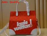 Louis Vuitton Tourist vs Purist Tote Red Monogram Canvas and White Calf Leather Replica