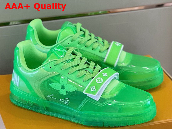 Louis Vuitton Trainer Sneaker in Green Transparent PVC Replica