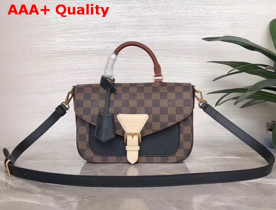 Louis Vuitton Trendy Crossbody Bag Cream Damier Ebene Coated Canvas and Small Grain Cowhide Leather N40148 Replica