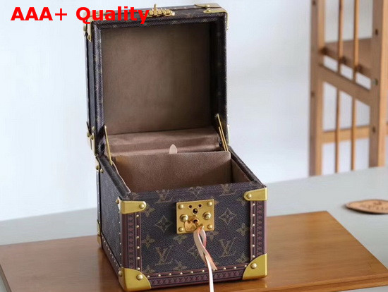 Louis Vuitton Tresor Trunk Monogram Canvas Beige Microfiber Lining Replica