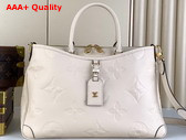 Louis Vuitton Trianon MM Tote in Cream Monogram Empreinte Leather Replica