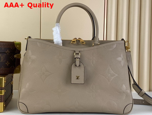 Louis Vuitton Trianon MM Tote in Tourterelle Gray Monogram Empreinte Leather M46504 Replica