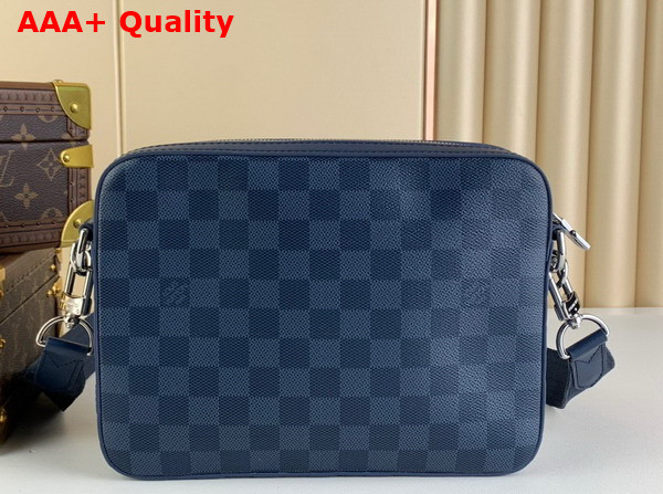 Louis Vuitton Trio Messenger Bag in Blue Sapphire Damier Infini Cowhide Leather and Damier Graphite Coated Canvas N40438 Replica