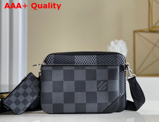 Louis Vuitton Trio Messenger Bag in Giant Damier Graphite Canvas Replica