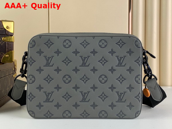 Louis Vuitton Trio Messenger in Anthracite Gray Monogram Embossed Calf Skin M46603 Replica