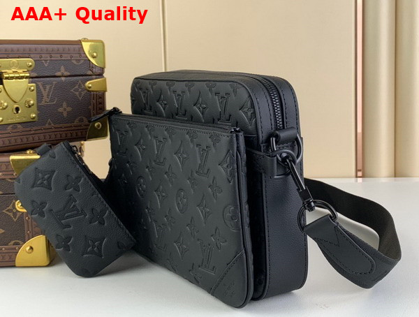 Louis Vuitton Trio Messenger in Black Monogram Shadow Leather M46602 Replica