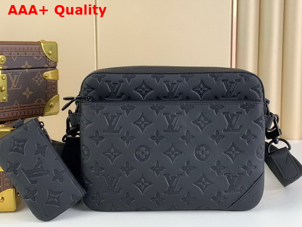 Louis Vuitton Trio Messenger in Black Monogram Shadow Leather M46602 Replica