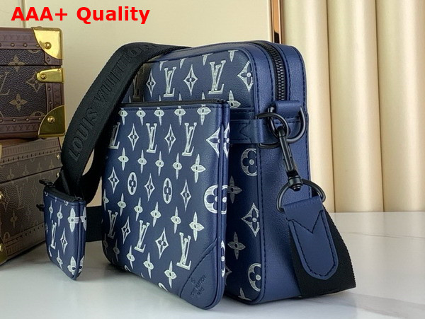 Louis Vuitton Trio Messenger in Navy Blue Monogram Shadow Calf Letaher M24753 Replica