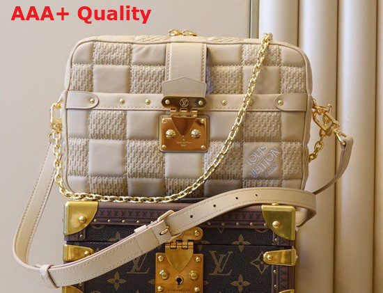 Louis Vuitton Troca MM Handbag Beige Damier Quilt Lambskin M59111 Replica