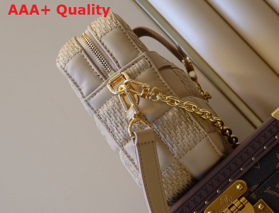 Louis Vuitton Troca MM Handbag Beige Damier Quilt Lambskin M59111 Replica