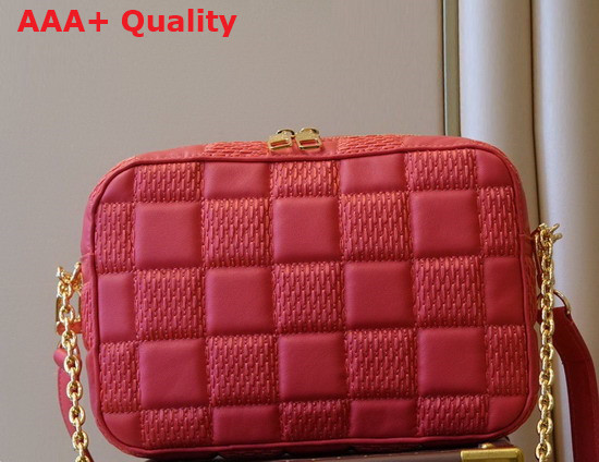 Louis Vuitton Troca MM Handbag Pink Damier Quilt Lambskin Replica