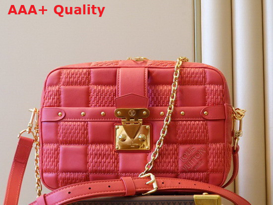 Louis Vuitton Troca MM Handbag Pink Damier Quilt Lambskin Replica