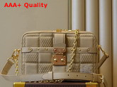 Louis Vuitton Troca PM Handbag Beige Damier Quilt Lambskin Replica