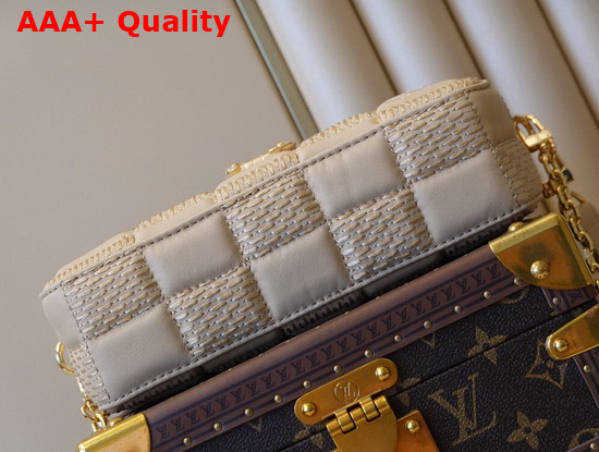 Louis Vuitton Troca PM Handbag Beige Damier Quilt Lambskin Replica