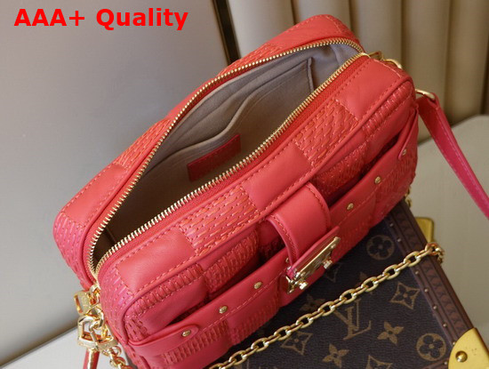 Louis Vuitton Troca PM Handbag Pink Damier Quilt Padded Lambskin M59118 Replica