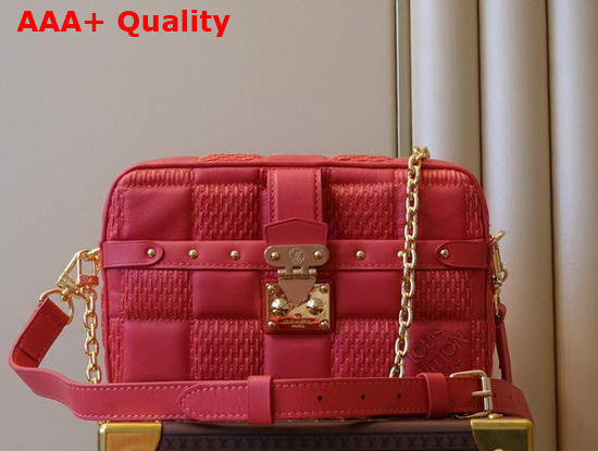 Louis Vuitton Troca PM Handbag Pink Damier Quilt Padded Lambskin M59118 Replica