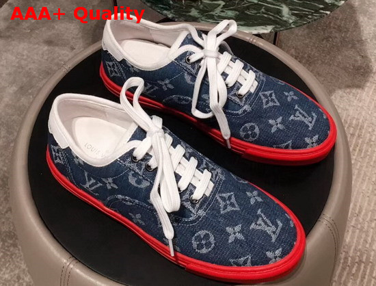 Louis Vuitton Trocadero Richelieu Shoes in Navy Blue Monogram Denim Replica