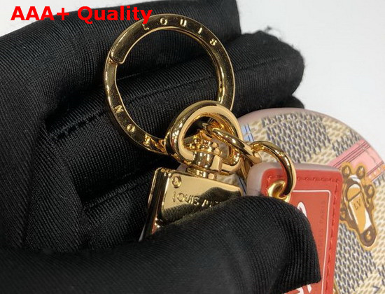 Louis Vuitton Trunk Bag Charm and Key Holder Damier Azur Coated Canvas Replica