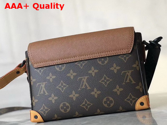 Louis Vuitton Trunk Messenger in Brown Taiga Leather and Monogram Canvas Replica