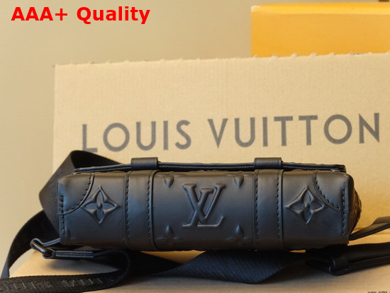 Louis Vuitton Trunk Slingbag Black Monogram Seal Cowhide Leather M57952 Replica