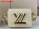 Louis Vuitton Twist Lock XL in Quartz White Epi Cowhide Leather Replica