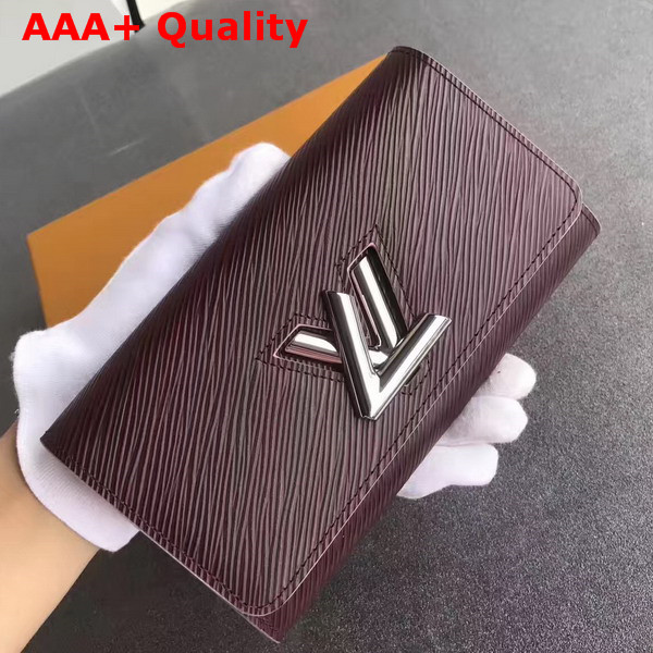 Louis Vuitton Ttwist Wallet Burgundy Epi Leather Replica