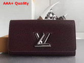 Louis Vuitton Ttwist Wallet Burgundy Epi Leather Replica