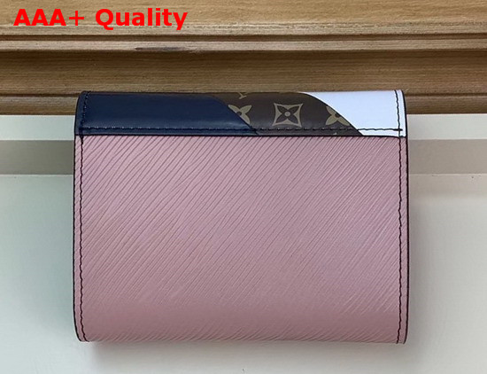 Louis Vuitton Twist Compact Wallet Pink White Navy Blue Cowhide Leather M67799 Replica