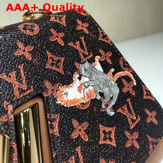 Louis Vuitton Twist MM Brown and Orange Transformed Monogram Canvas Aged Natural Cowhide Trim M44408 Replica