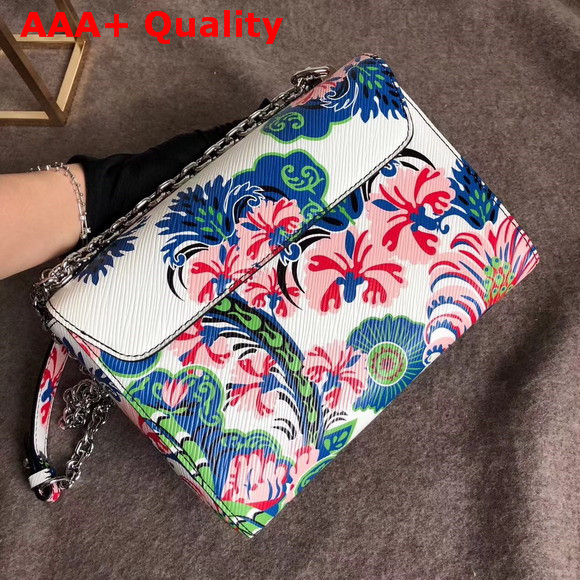 Louis Vuitton Twist MM Epi Leather with Printed Colourful Blossoms Replica