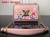 Louis Vuitton Twist MM Epi Pink Printed and Embossed Epi Leather with Leather Patches and Studs M54858 Replica