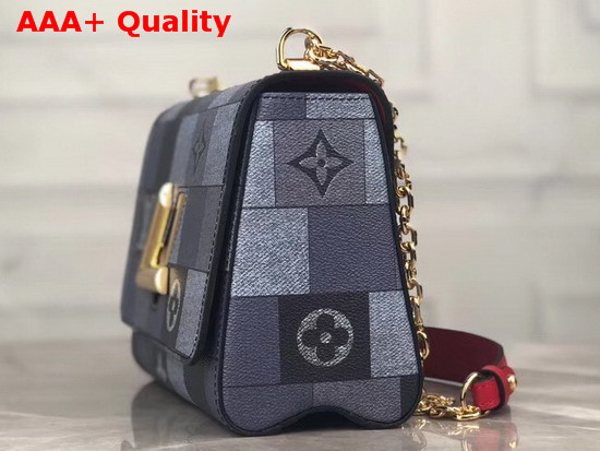 Louis Vuitton Twist MM Grey and Black Printed Calfskin Replica