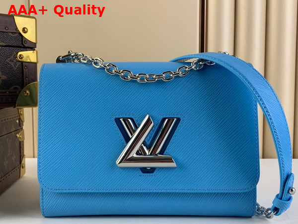 Louis Vuitton Twist MM Handbag in Sky Blue Epi Leather Replica