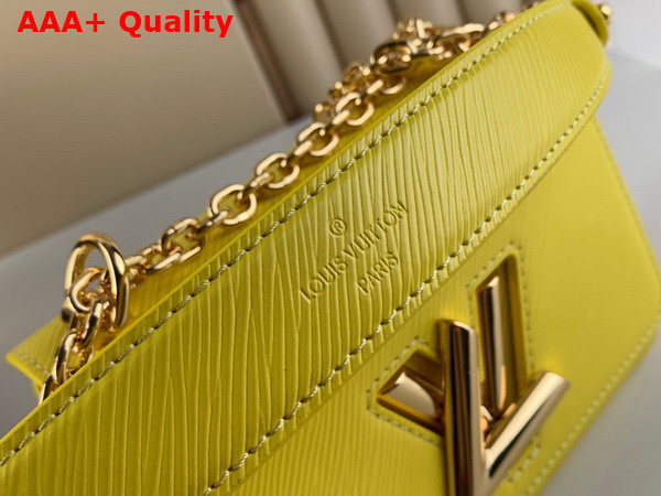 Louis Vuitton Twist MM Handbag in Yellow Epi Leather Replica