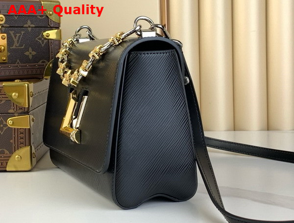 Louis Vuitton Twist MM LV Bloom Handbag in Black Epi Grained Cowhide Leather M24044 Replica