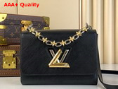 Louis Vuitton Twist MM LV Bloom Handbag in Black Epi Grained Cowhide Leather M24044 Replica