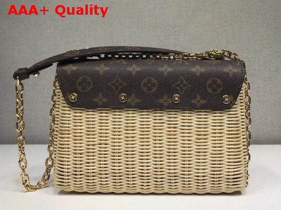 Louis Vuitton Twist MM Monogram Canvas and Wicker Replica