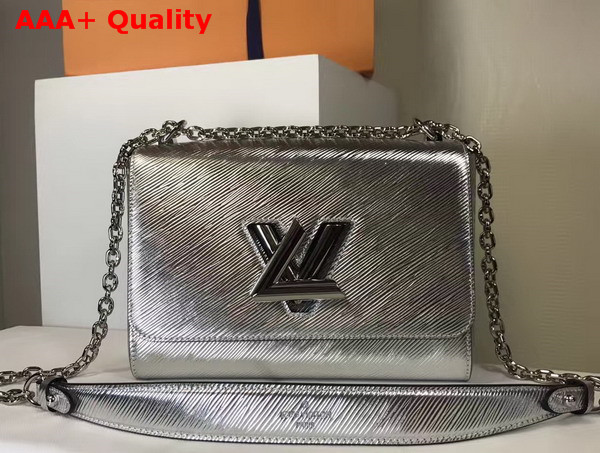 Louis Vuitton Twist MM Silver Epi Leather Replica