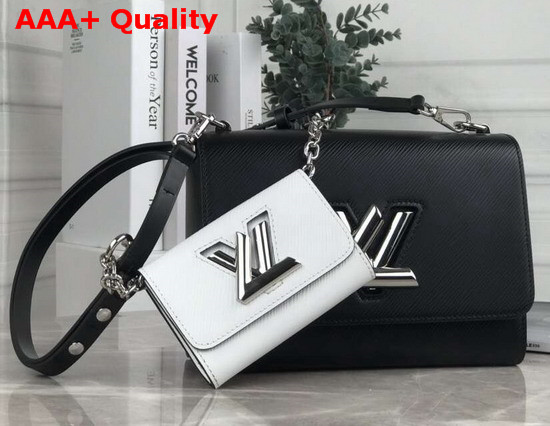 Louis Vuitton Twist MM and Twisty Black and White Epi Leather M55683 Replica