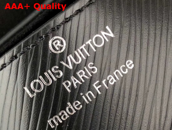 Louis Vuitton Twist MM in Black Deep Dyed Epi Leather with a Colored Plexiglass Top Handle and Bright Colored Nametag and Charm M56112 Replica