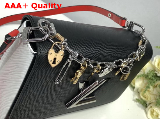 Louis Vuitton Twist MM in Black Epi Leather with LV Love Lock Charms M52894 Replica