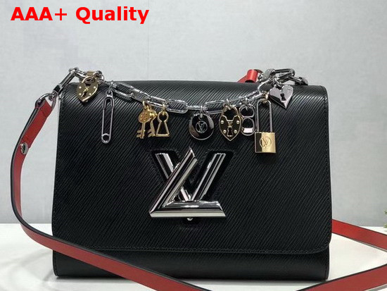 Louis Vuitton Twist MM in Black Epi Leather with LV Love Lock Charms M52894 Replica