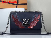 Louis Vuitton Twist MM in Blue Embroidered EPI Leather Replica